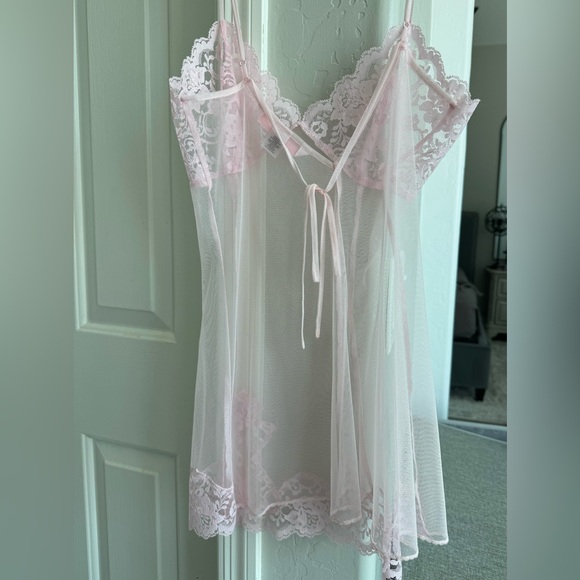 Victoria’s Secret chemise teddy nightie light pink sheer sequin baby pink XS - Picture 6 of 6